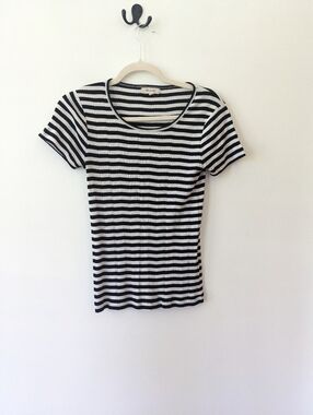 Madewell Scoop Neck Black And White Striped Tee